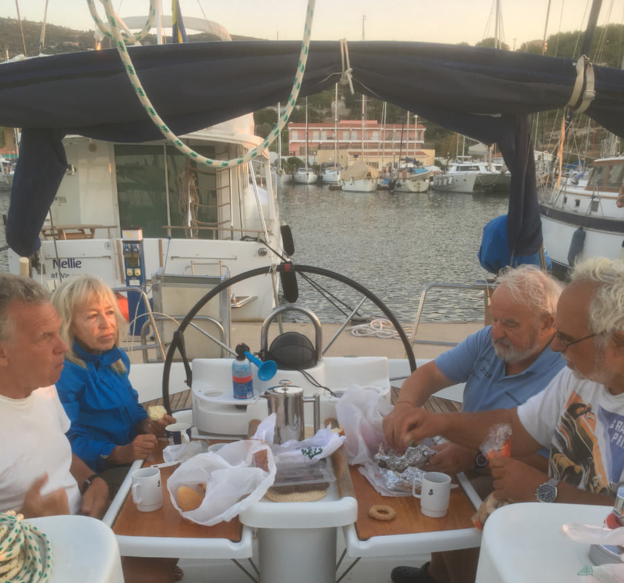 Early morning breakfast at Pythagorion, Samos island, Greece